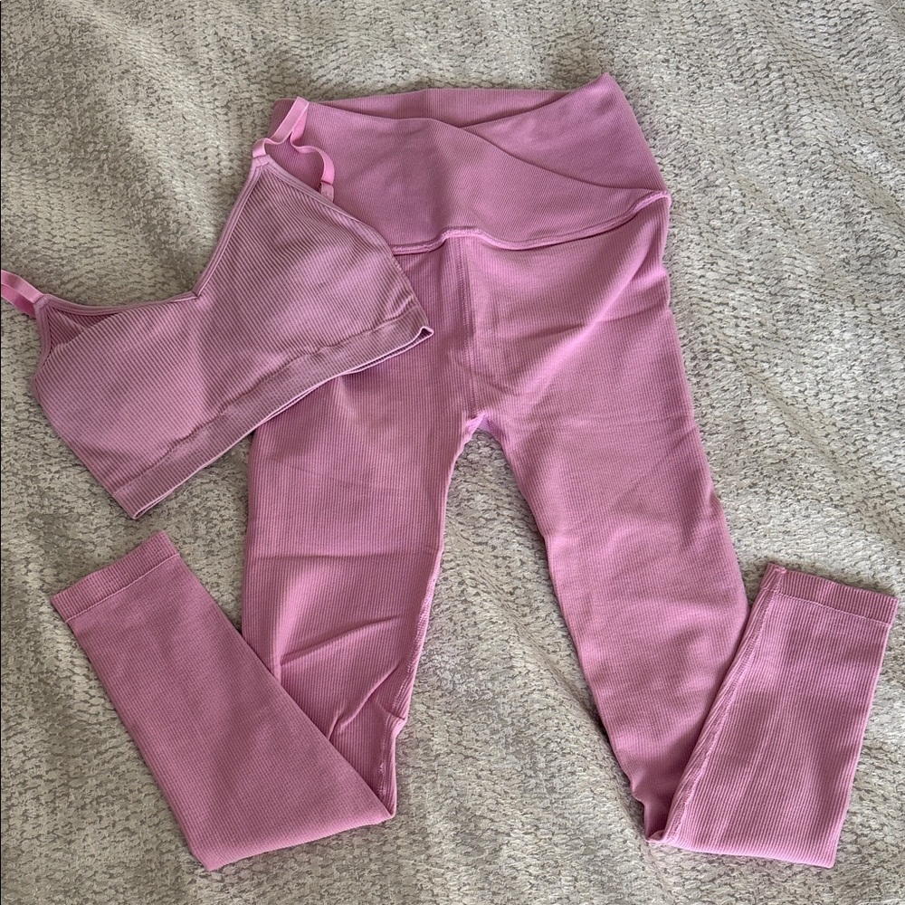 Spiritual Gangster Pink Women's Leggings and Top Set